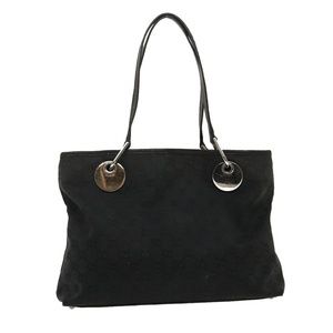 GUCCI GG Canvas Tote Bag Black Auth ac691
